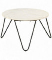 Coffee Table White 65x65x42 cm Real Stone with Marble Texture