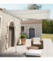 Freestanding Manual Retractable Awning 300x250 cm Cream