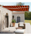 Freestanding Manual Retractable Awning 300x250 cm Orange/Brown