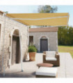 Freestanding Manual Retractable Awning 300x250 cm Yellow/White
