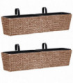 vidaXL Planters 2 pcs Water Hyacinth Brown