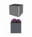 Garden Raised Bed WPC 100x100x91 cm Grey