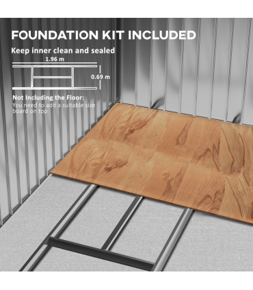 Garden Shed Storage Unit w/ Locking Door Floor Foundation Air Vent Light Green