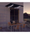 Manual Retractable Awning with LED 300x250 cm Anthracite