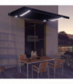 Manual Retractable Awning with LED 450x300 cm Anthracite