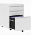 Mobile Vertical File Cabinet Lockable Metal Cabinet with 3 Drawers Vinsetto