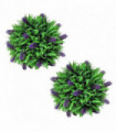 Set of 2 Artificial Boxwood Ball with Lavender 28 cm