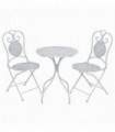3 Piece Bistro Set Steel Greyish White