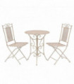3 Piece Bistro Set Steel White