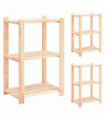 3-Tier Storage Racks 3 pcs 60x38x90 cm Solid Pinewood 150 kg