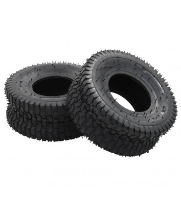 4 Piece Wheelbarrow Tire and Inner Tube Set 15x6.00-6 4PR Rubber