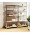 vidaXL 5-Layer Shelves 2 pcs Silver Steel&Engineered Wood