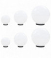 6 Piece LED Bowl Lamp Set Spherical 20/30/40 cm PMMA