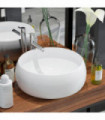 vidaXL Basin Round Ceramic White 40x15 cm