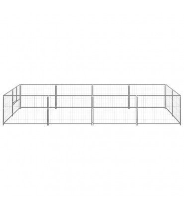 Dog Kennel Silver 8 m² Steel
