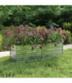 vidaXL Garden Raised Bed 160x40x45 cm Galvanized Steel Silver