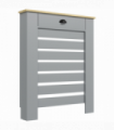HOMCOM Radiator Cover with Drawer, Horizontal Slat, 78cm, Grey