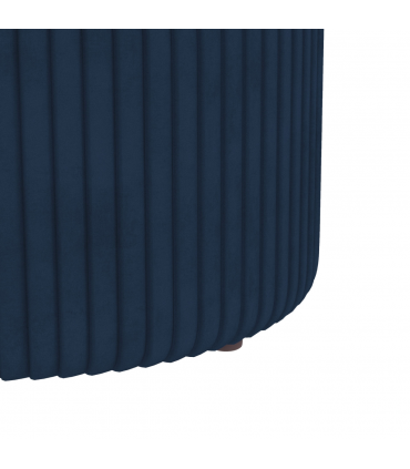 HOMCOM Round Pouffe, Storage Footstool with Cushioned Top, Hidden Space