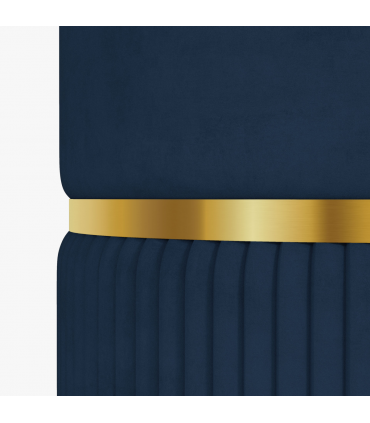 HOMCOM Round Pouffe, Storage Footstool with Cushioned Top, Hidden Space