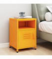 Nightstand Mustard Yellow 35x35x51 cm Steel