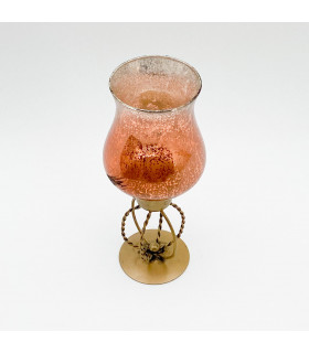 Candle Holder 10" Gold Hand Finished Tea Light Home Decor Style Touch Elegant