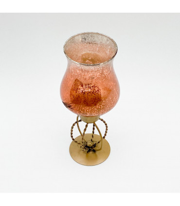 Candle Holder 10" Gold Hand Finished Tea Light Home Decor Style Touch Elegant