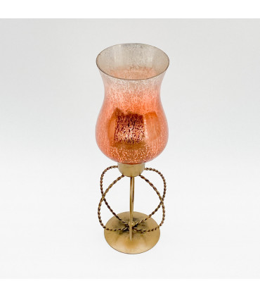 Candle holder 13" gold hand finished tea light cozy atmosphere elegant