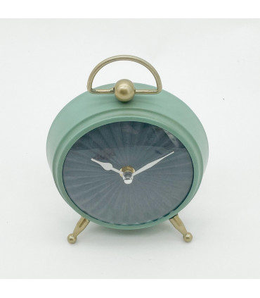 Table Clock White 19cm Multi Hand Finished Unique Design AA Battery