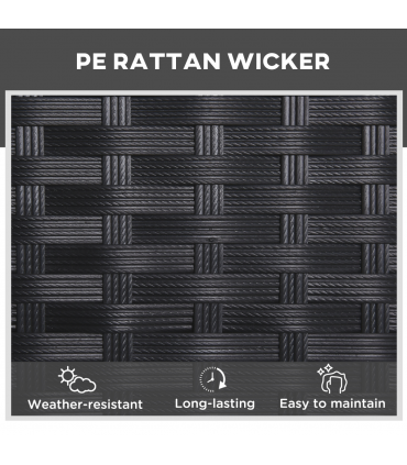 3 PCS Rattan Lounger Recliner Bed Garden Furniture Set w/ Side Table