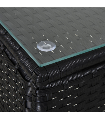 3 PCS Rattan Lounger Recliner Bed Garden Furniture Set w/ Side Table