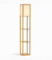 Floor Lamp 4-Tier Natural Beech wood 26cm x 26cm x 160cm Storage Shelf