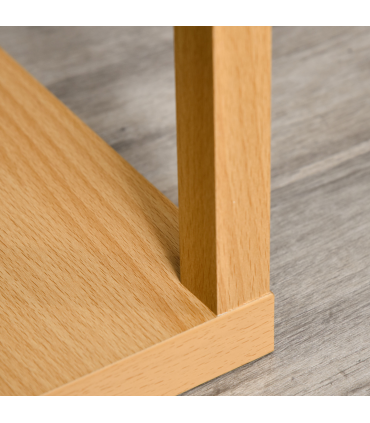 Floor Lamp 4-Tier Natural Beech wood 26cm x 26cm x 160cm Storage Shelf