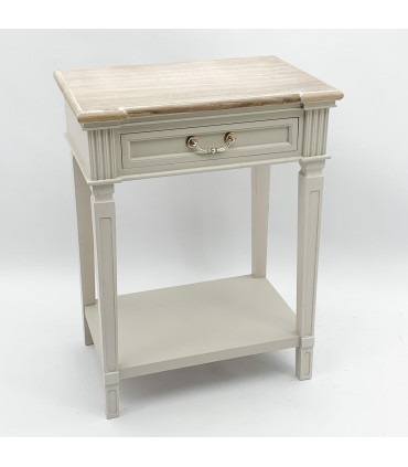 78CM WOODEN 1 DRAWER SIDE TABLE