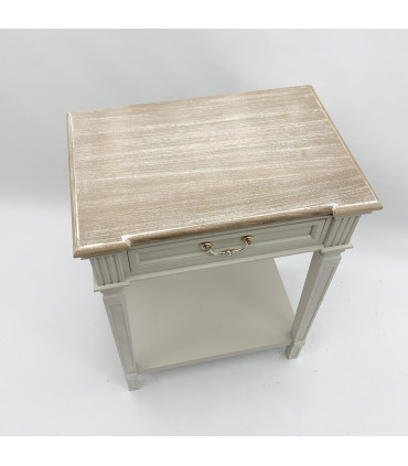 78CM WOODEN 1 DRAWER SIDE TABLE