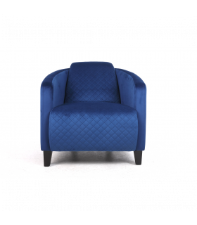 Armchair Velvet Blue Colour 86CM Elegant Modern Design Black Legs Stylish Look