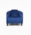 Armchair Velvet Blue Colour 86CM Elegant Modern Design Black Legs Stylish Look