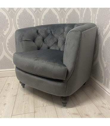 86CM LEAD COLOUR VELVET ARMCHAIR