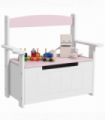 AIYAPLAY 2 in 1 Toy Box for Kids with Safety Lid for Bedroom. Nursery, Pink