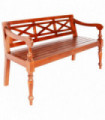 Batavia Bench 123 cm Solid Mahogany Wood Dark Brown