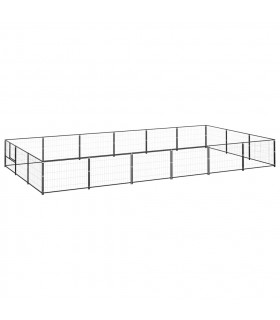 vidaXL Dog Kennel Black 18 m² Steel