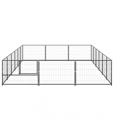 vidaXL Dog Kennel Black 18 m² Steel