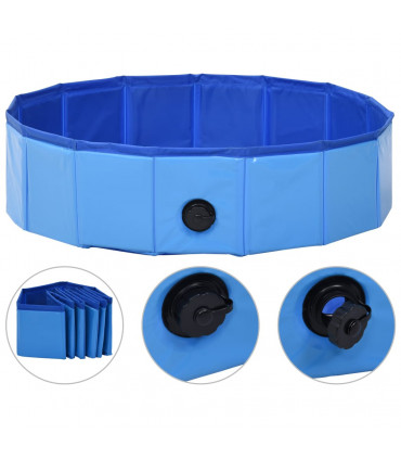 vidaXL Foldable Dog Swimming Pool Blue 80x20 cm PVC