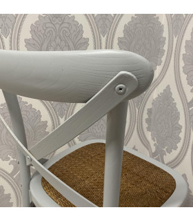 GREY FRENCH CROSS BACK CHAIR 47.0(L) x 29.5(W) x 47.6(H) Grey Sturdy & Versatile