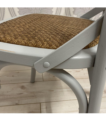 GREY FRENCH CROSS BACK CHAIR 47.0(L) x 29.5(W) x 47.6(H) Grey Sturdy & Versatile