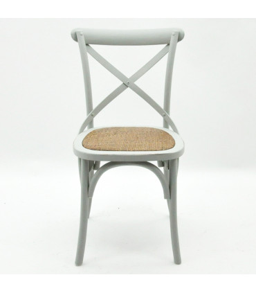 GREY FRENCH CROSS BACK CHAIR 47.0(L) x 29.5(W) x 47.6(H) Grey Sturdy & Versatile