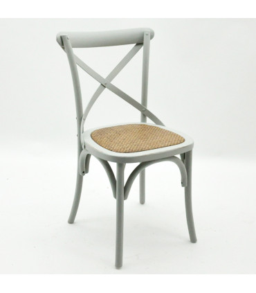 GREY FRENCH CROSS BACK CHAIR 47.0(L) x 29.5(W) x 47.6(H) Grey Sturdy & Versatile
