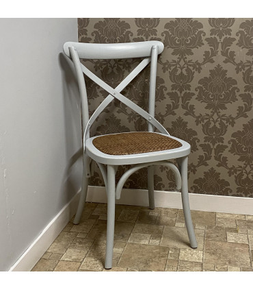 GREY FRENCH CROSS BACK CHAIR 47.0(L) x 29.5(W) x 47.6(H) Grey Sturdy & Versatile