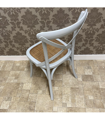 GREY FRENCH CROSS BACK CHAIR 47.0(L) x 29.5(W) x 47.6(H) Grey Sturdy & Versatile