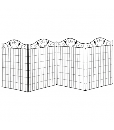 Garden Decorative Fence 4 Panels 44in x 12ft Steel Wire Border Edging Outsunny
