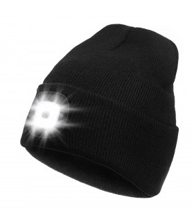 Knit Beanie Hat 4 LED Head Lamp Light Cap Outdoor Hunting Camping Fishing